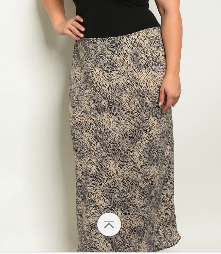 NWT Black Leopard Print Plus Size Skirt